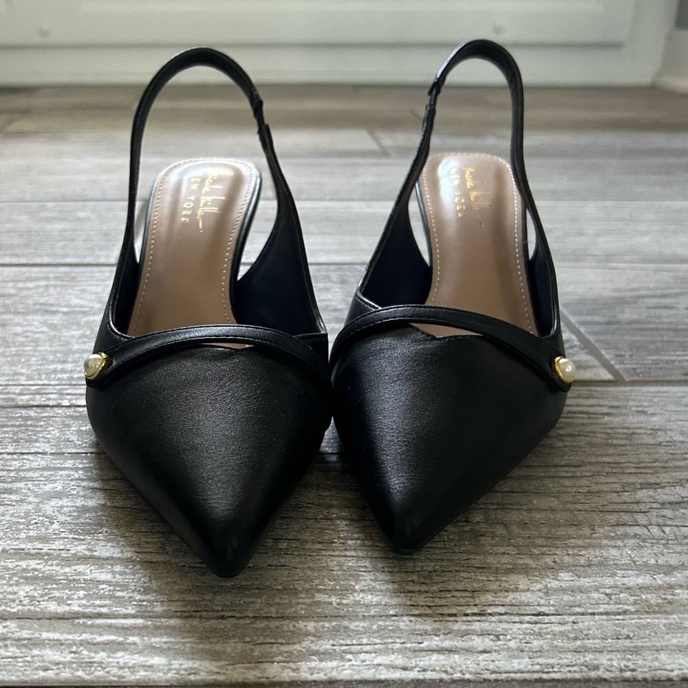 Nicole Miller Black Slingback Heels